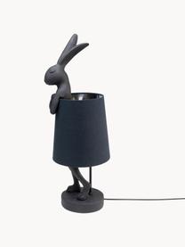Grosse Design Tischlampe Rabbit, Lampenschirm: Leinen, Stange: Stahl, pulverbeschichtet, Schwarz, Ø 23 x H 68 cm