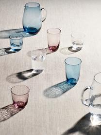 Bicchiere acqua in vetro soffiato irregolare Hammered 4 pz, Vetro soffiato, Blu trasparente, Ø 9 x Alt. 10 cm, 250 ml
