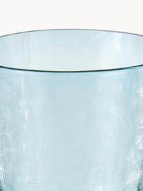 Mondgeblazen waterglazen Hammered, 4 stuks, Mondgeblazen glas, Blauw, transparant, Ø 9 x H 10 cm, 250 ml