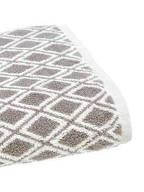 Dubbelzijdige handdoek-set Ava met grafisch patroon, 3-delig, Taupe, crèmewit, Set met verschillende formaten