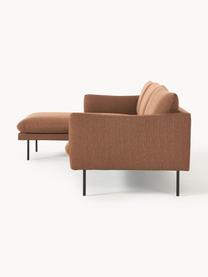 Ecksofa Moby, Bezug: Polyester Der hochwertige, Gestell: Massives Kiefernholz, Webstoff Nougat, B 280 x T 160 cm, Eckteil links