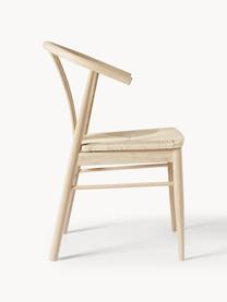 Krzesło z podłokietnikami z drewna i trzciny York, Stelaż: drewno dębowe pigmentowan, Drewno dębowe, S 54 x G 54 cm
