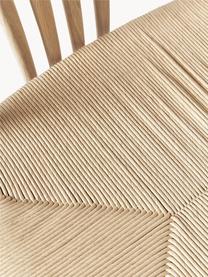 Holz-Armlehnstuhl York mit Binsengeflecht, Gestell: Eichenholz, pigmentiert, Sitzfläche: Binsengeflecht, Wesbtoff Hellbeige, Eichenholz, B 54 x T 54 cm