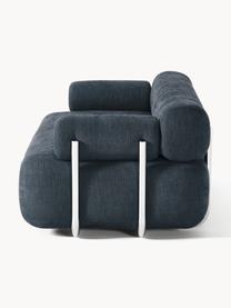 Sofa Stella (3-Sitzer), Bezug: 85 % Polyester, 15 % Baum, Gestell: Massives Fichtenholz, PEF, Füße: Kunststoff, Webstoff Denimblau, B 222 x T 100 cm