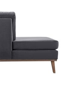 Fluwelen chaise longue Alva in donkergrijs met beukenhout-poten, Bekleding: fluweel (hoogwaardig poly, Frame: massief grenenhout, Poten: massief gebeitst beukenho, Fluweel donkergrijs, B 193 x D 94 cm