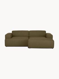 Ecksofa Melva (3-Sitzer), Bezug: 100% Polyester Der hochwe, Gestell: Massives Kiefernholz, Spa, Webstoff Olivgrün, B 239 x T 143 cm, Eckteil links