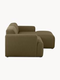 Ecksofa Melva (3-Sitzer), Bezug: 100% Polyester Der hochwe, Gestell: Massives Kiefernholz, Spa, Webstoff Olivgrün, B 239 x T 143 cm, Eckteil links