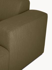 Canapé d'angle 3 places Melva, Tissu vert olive, larg. 239 x prof. 143 cm, méridienne à gauche