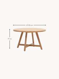 Mesa redonda para exterior de madera de eucalipto Urgell, Madera de eucalipto, Madera de eucalipto, Ø 130 x Al 77 cm