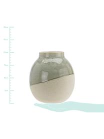 Vase Skraa aus Steingut, Steingut, Grün, Beige, Ø 18 x H 20 cm