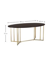 Oválny jedálenský stôl z mangového dreva Luca, rôzne veľkosti, Mangové drevo, odtiene zlatej, Š 240 x H 100 cm
