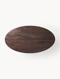 Ovale eettafel Luca van mangohout, verschillende formaten, Tafelblad: massief mangohout, gebors, Frame: gepoedercoat metaal, Mangohout, goudkleurig, B 240 x D 100 cm