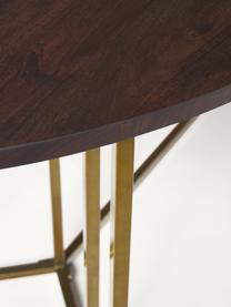 Ovaler Esstisch Luca aus Mangoholz, in verschiedenen Größen, Tischplatte: Massives Mangoholz, gebür, Gestell: Metall, pulverbeschichtet, Mangoholz, Goldfarben, B 240 x T 100 cm