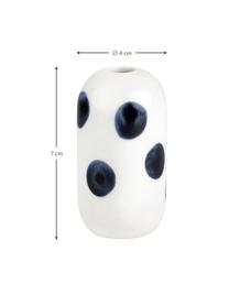 Petit vase grès cérame Home Office, Blanc, bleu