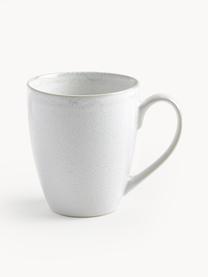 Kaffeetassen Gemma mit reaktiver Glasur, 2 Stück, Steinzeug, Weiß, Ø 12 x H 11 cm, 400 ml