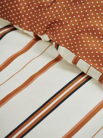 Parure de lit satin de coton Merly, Orange, beige