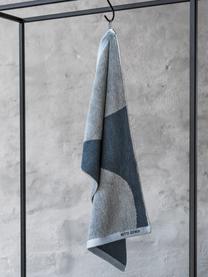 Asciugamano in cotone biologico Rock, 100% cotone biologico, Blu, grigio, Asciugamano, Larg. 50 x Lung. 95 cm 2 pz