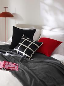 Housse de coussin 50x50 en coton Vicky, 100 % coton bio, Noir, larg. 50 x long. 50 cm