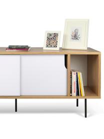 Credenza con ante scorrevoli  Danny, Superficie: con finitura in legno di , Gambe: metallo verniciato, Bianco, marrone, nero, Larg. 165 x Alt. 65 cm