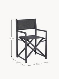 Inklapbaar tuinstoel Taylor, Zitvlak: kunststof (610 g/m²), Frame: aluminium, gepoedercoat, Donkergrijs, B 55 x D 45 cm