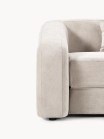 Schlafsofa Eliot (3-Sitzer), Bezug: 88% Polyester, 12% Nylon , Füße: Kunststoff, Webstoff Cremeweiß, B 230 x T 100 cm