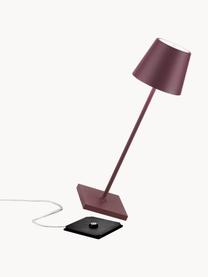 Lampe à poser LED mobile Poldina, intensité lumineuse variable, Aubergine, mat, Ø 11 x haut. 38 cm