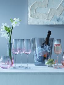 Handgemaakte champagneglazen Dusk, 2 stuks, Glas, Roze, grijs, Ø 6 x H 23 cm, 250 ml