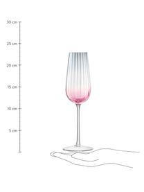 Bicchieri champagne fatti a mano con gradiente Dusk 2 pz, Vetro, Rosa, grigio, Ø 6 x Alt. 23 cm, 250 ml