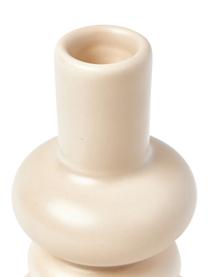 Vase décoratif de forme organique Bastone, Grès cérame, Beige, Ø 3 x haut. 12 cm