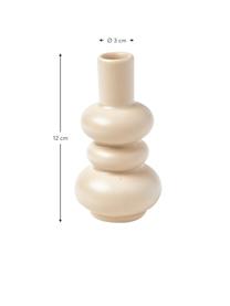 Vase décoratif de forme organique Bastone, Grès cérame, Beige, Ø 3 x haut. 12 cm