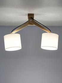 Faretti da soffitto in legno Donna, Paralume: materiale sintetico, Bianco, Larg. 50 x Alt. 36 cm