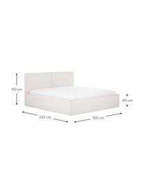 Cama tapizada Dream, con espacio de almacenamiento, Tapizado: poliéster (texturizado) A, Estructura: madera de pino maciza con, Tejido greige, An 200 x L 200 cm