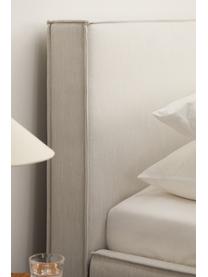 Gestoffeerd bed Dream met opbergruimte, Bekleding: polyester (gestructureerd, Frame: massief grenenhout, FSC-g, Geweven stof greige, B 200 x L 200 cm