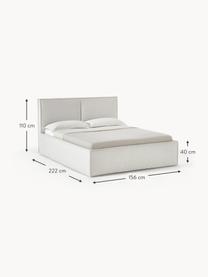 Letto imbottito con contenitore Dream, Rivestimento: poliestere (tessuto testu, Tessuto greige, Larg. 200 x Lung. 200 cm