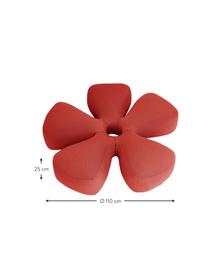 Pouf sacco grande da esterno fatto a mano Flower, Rivestimento: 70% PAN + 30% PES, imperm, Rosso corallo, Ø 110 x Alt. 25 cm