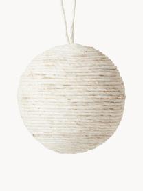 Weihnachtskugel Carol, 4 Stück, Papiergarn, Off White, Ø 8 cm