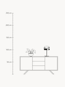 Handgemaakte LED tafellamp Equatore, Lampenkap: glas, gegalvaniseerd meta, Transparant, zwart, Ø 24 x H 43 cm