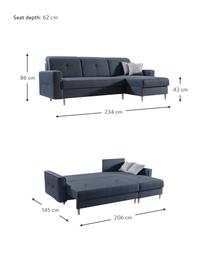 Sofa narożna z funkcją spania i miejscem do przechowywania Hilton (4-osobowa), Tapicerka: 100% poliester, Antracytowy, S 234 x G 146 cm