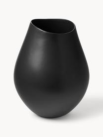 Handgefertigte Vase Opium aus Steingut, H 39 cm, Steingut, Schwarz, Ø 26 x H 39 cm