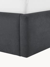 Polsterbett Star, Korpus: Massives Kiefernholz und , Bezug: Polyester (Strukturstoff), Webstoff Anthrazit, B 200 x L 200 cm