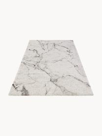 Flauschiger Hochflor-Teppich Mayrin mit marmoriertem Muster, Flor: 100% Polypropylen, Grautöne, B 120 x L 170 cm (Größe S)
