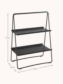 Estantería escalera A-Table, Acero pintado, Negro, An 53 x Al 75 cm