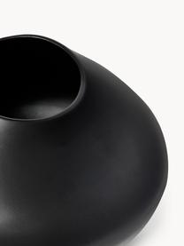 Handgefertigte Vase Latona, Steingut, Schwarz, Ø 26 x H 19 cm