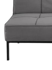 Sofá cama de terciopelo Perugia (3 plazas), Tapizado: poliéster Alta resistenci, Patas: metal pintado, Terciopelo gris oscuro, An 198 x F 95 cm