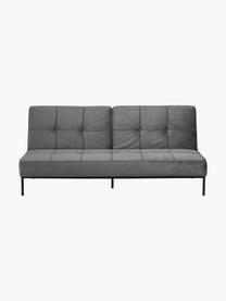 Samt-Schlafsofa Perugia (3-Sitzer), Bezug: Polyester Der hochwertige, Füße: Metall, lackiert, Samt Dunkelgrau, B 198 x T 95 cm