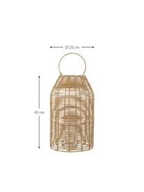 Lanterne en rotin Ferdi, Brun clair, Ø 25 x haut. 43 cm