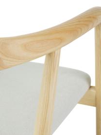 Chaise à accoudoirs bois massif Angelina, Beige