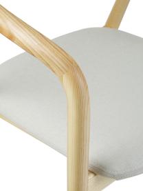 Chaise à accoudoirs bois massif Angelina, Beige