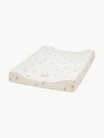 Matelas à langer coton bio Wildflower, Beige clair, rose pâle, larg. 50 x long. 65 cm