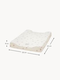 Matelas à langer coton bio Wildflower, Beige clair, rose pâle, larg. 50 x long. 65 cm